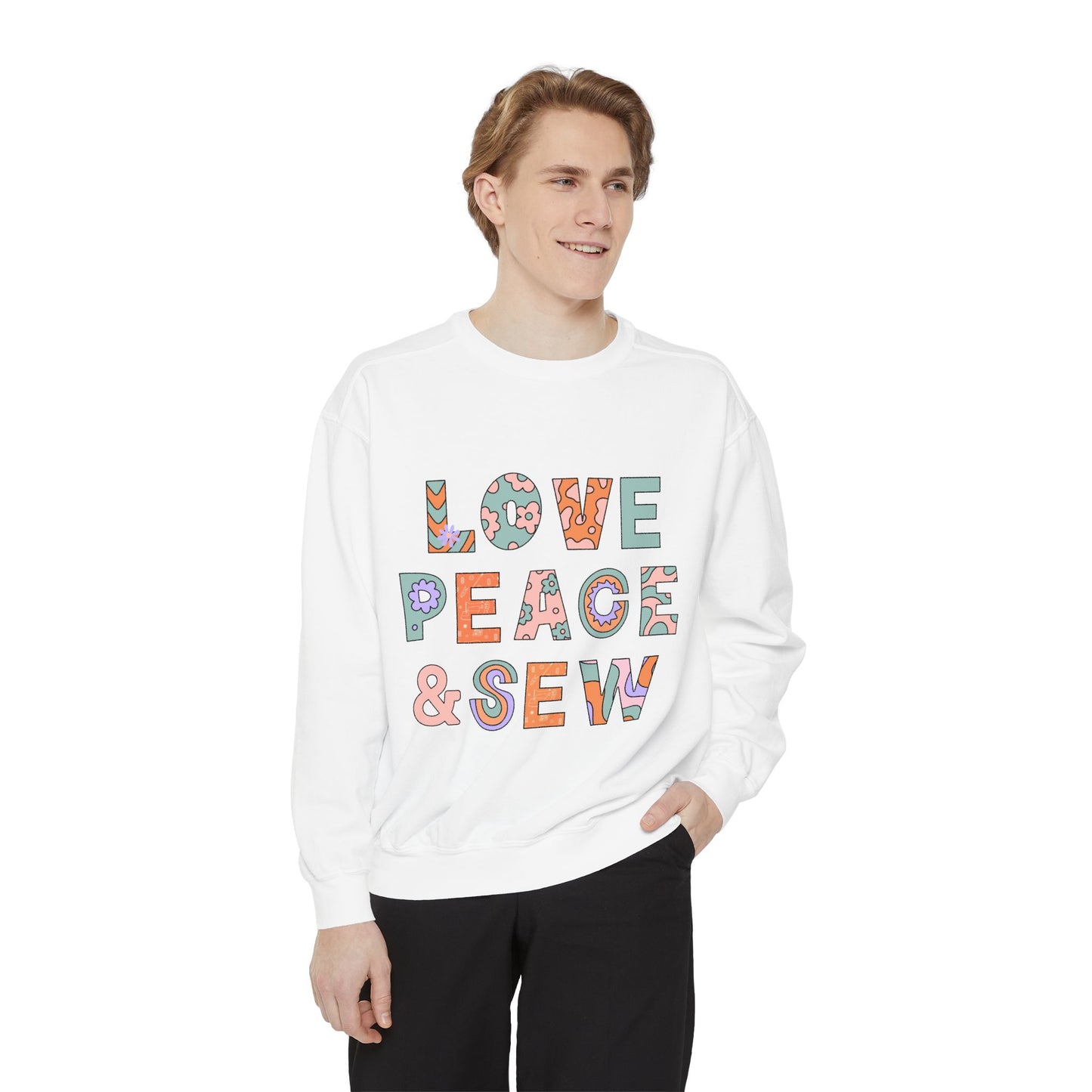 Adult-Love Peace & Sew Swearshirt