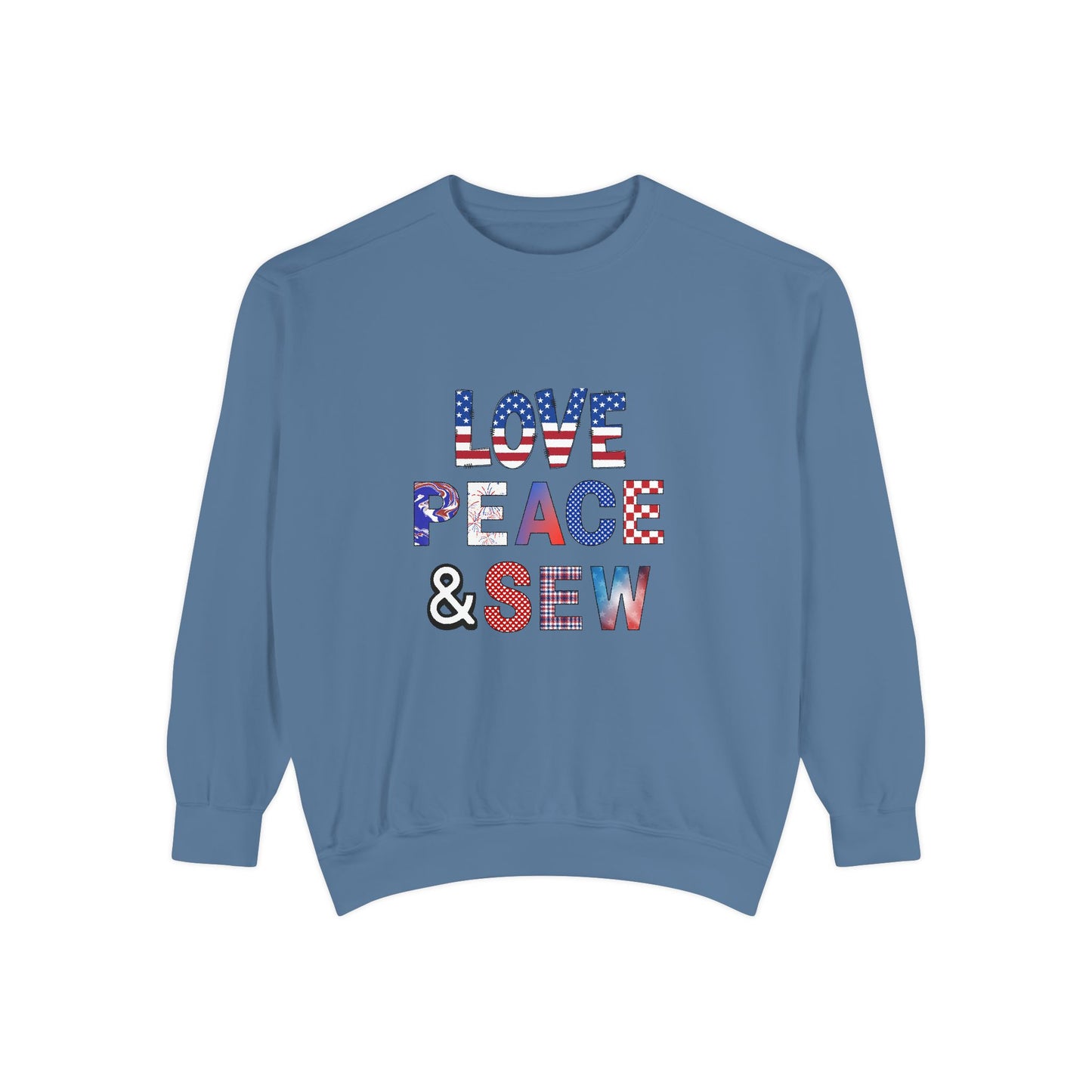 Adult American Love Peace Sew Sweatshirt