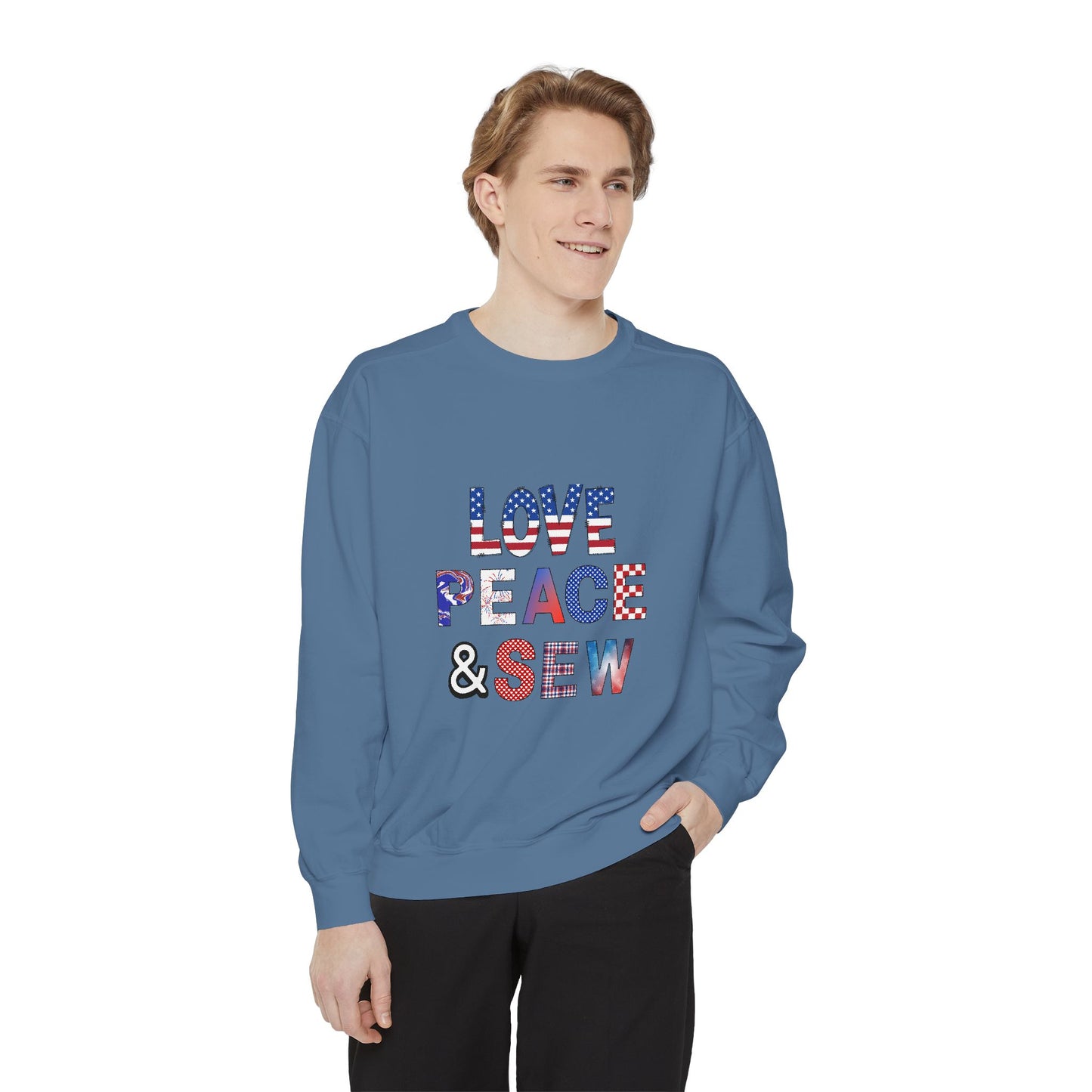 Adult American Love Peace Sew Sweatshirt