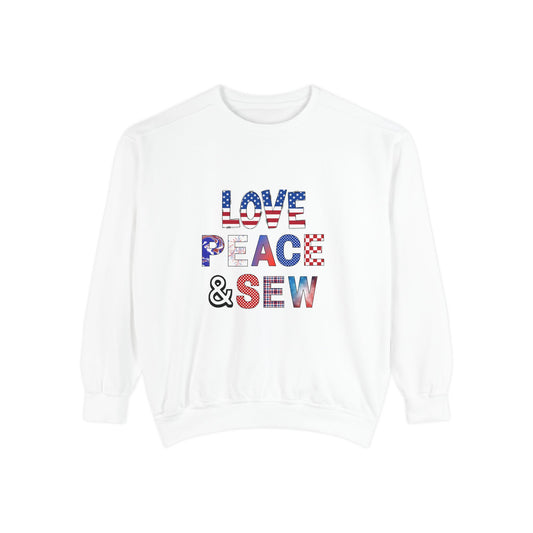 Adult American Love Peace Sew Sweatshirt