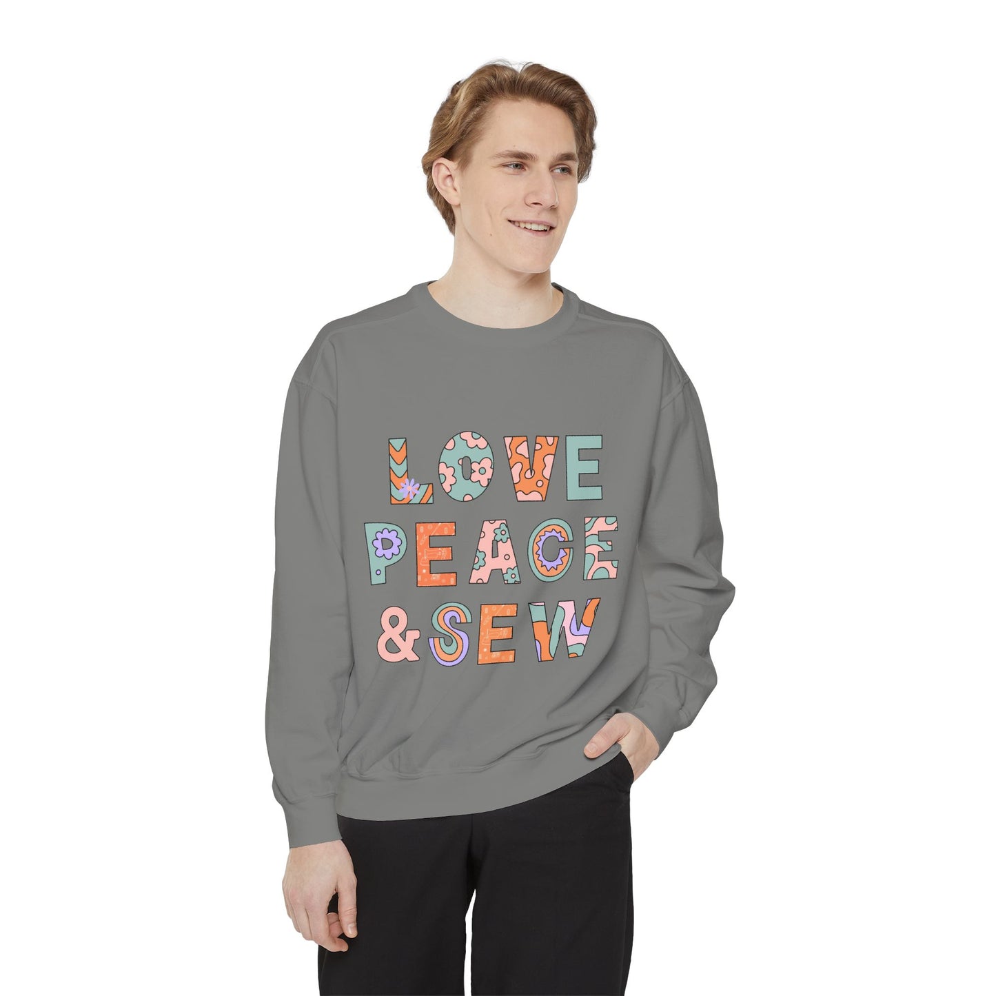 Adult-Love Peace & Sew Swearshirt