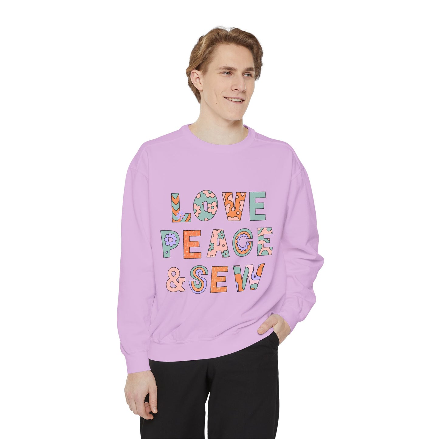 Adult-Love Peace & Sew Swearshirt